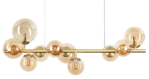 Żyrandol lampa wisząca drążek poziomy szklane bursztynowe kule Ideal Lux 322766 Perlage sp10 10xG9 Wybór klientów