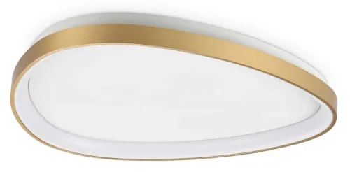 Hit sprzedaży Owalna lampa sufitowa plafon z obręczą szczotkowany mosiądz Ideal Lux 328966 Gemini pl d061 dali/push LED 27W 3000K 61cm