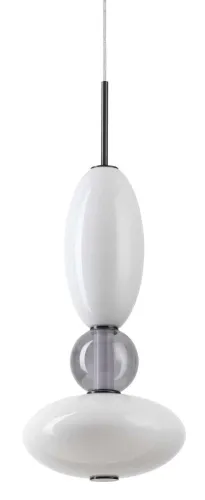 Nowoczesna lampa wisząca biało-szara elementy dekoracyjne ze szkła Ideal Lux 314143 Lumiere-1 sp LED 27W 3000K Sprawdź teraz