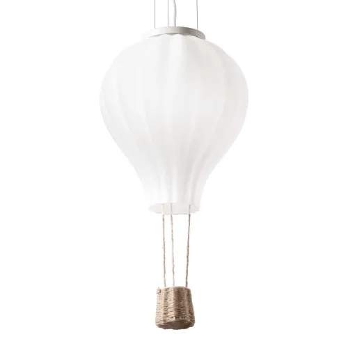 Duża lampa wisząca szklany biały balon z plecionym koszem Ideal Lux 261195 Dream big sp1 d42 E27 Premium