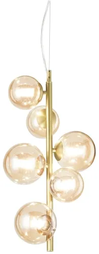 Zamów teraz Lampa wisząca pionowa listwa kule szklane bursztynowe Ideal Lux 317793 Perlage sp6 6xG9