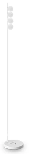 Szybka wysyłka Metalowa lampa podłogowa biała klosze cztery akrylowe kule Ideal Lux 328317 Ping pong pt4 LED 12W 3000K