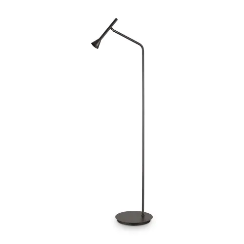 Okazja Czarna metalowa lampa podłogowa z regulacją obrotu i nachylenia klosza Ideal Lux 279800 Diesis pt LED 4.5W 3000K