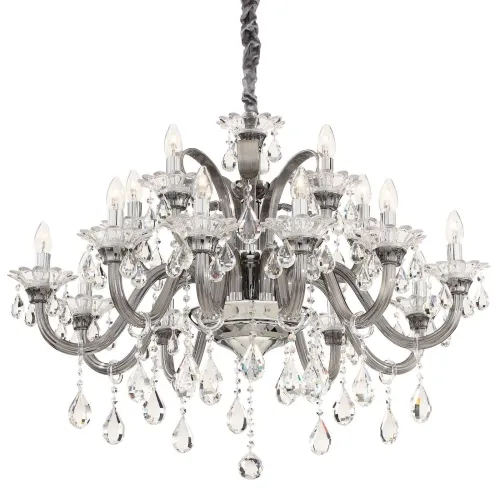 Szary żyrandol lampa wiszaca metalowo-szklana z kryształkami Ideal Lux 081526 Colossal sp15 15xE14 Darmowy zwrot