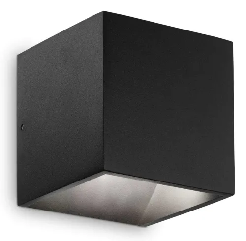 Bezpieczne zakupy Czarna lampa ścienna kostka kinkiet zewnętrzny Ideal Lux 269320 Rubik ap 3000K LED 8.5W 10cm