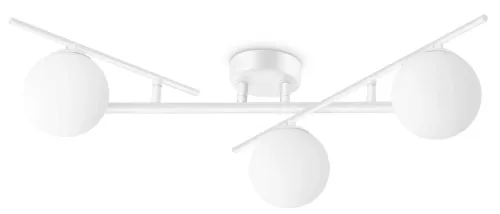 Szybka wysyłka Biała lampa sufitowa trzy szklane kule metalowa rama z regulowanymi ramionami Ideal Lux 328201 Atlas pl3 3xG9