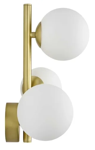 Hit sprzedaży Biało-mosiężna lampa ścienna szklane kule na metalowej ramie kinkiet Ideal Lux 283784 Perlage ap3 3xG9