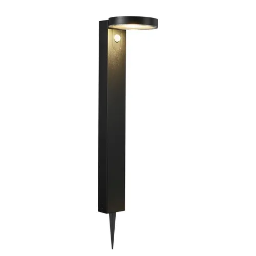 Nowy Zewnętrzna lampa stojąca solarna Nordlux 2118158003 Rica Round LED 4,5W 3000K IP44 czujnik ruchu zmierzchu 60x15cm czarny