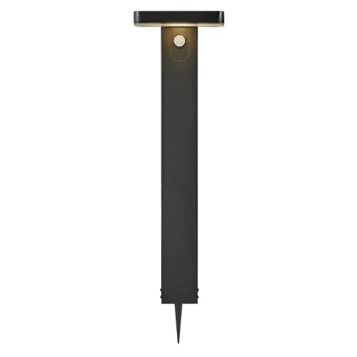 Nowy Zewnętrzna lampa solarna stojąca Nordlux 2118178003 Rica Square 4,5W 3000K IP44 czujnik ruchu zmierzchu 60x15cm Czarny