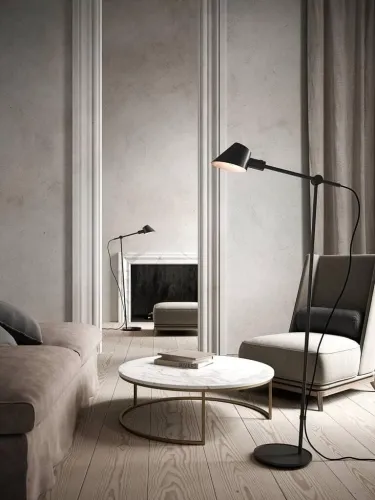 Lampa stojąca Podłogowa Regulowana Nordlux 2020464003 Stay E27 135cm x 58cm czarny kabel 200cm z włącznikiem Najlepsza cena