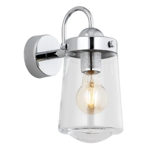 Wyprzedaż Chromowana lampa ścienna kinkiet z szklanym kloszem Argon 4719 Pasadena E27
