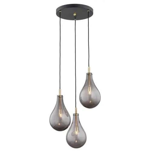 Ograniczona ilość Lampa wisząca trzy dymne klosze w kształcie kropel Argon 6105 Oakland 3xG9