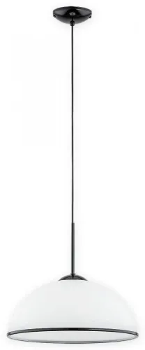 Oferta Klasyczna czarna lampa wisząca z białym kopułowym kloszem Lemir O3137 W1 CZA Freja E27 35cm