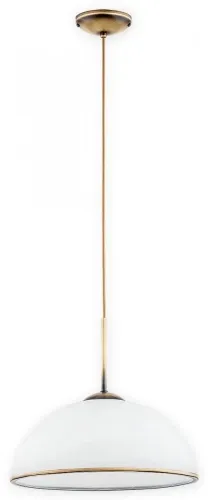 Lampa wisząca z kopułowym szklanym kloszem i patynowanymi dodatkami Lemir O3137 W1 PAT Freja E27 35cm Hit cenowy