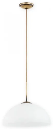 Lampa wisząca biała kula na patynowanym zwisie Lemir O3135 W1 PAT Freja E27 34cm Dostępne od ręki
