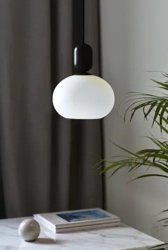 Oferta Lampa Wisząca Szklana Kula Skandynawska Nordlux 2011003003 Notti E27 20cm x 200cm czarny biały