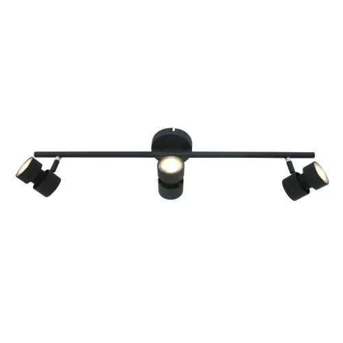Dodaj do koszyka Czarna nowoczesna listwa sufitowa regulowane reflektory Steinhauer 7903ZW Natasja LED 3xGU10 68cm