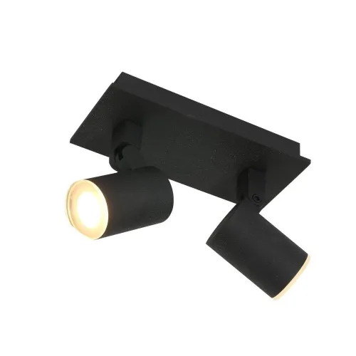 Czarna nowoczesna lampa sufitowa plafon regulowane reflektory Steinhauer 3060ZW Points noirs 2xGU10 22cm Oferta limitowana