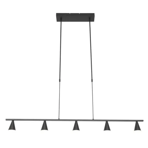 Czarna nowoczesna podłużna lampa wisząca ledowa Steinhauer 3066ZW Vortex LED 5x5W 3000K 120cm Tani