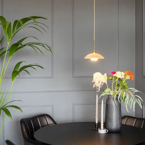 Złota nowoczesna lampa wisząca biały klosz Steinhauer 2740BR Sovereign classic G9 18cm Nowość