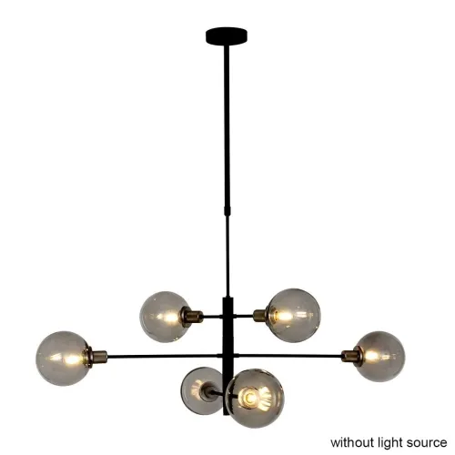 Tani Czarna nowoczesna lampa wisząca przydymione klosze Steinhauer 2709ZW Constellation 6xE14 105cm