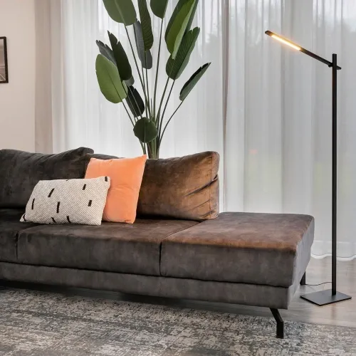 Czarna regulowana nowoczesna lampa podłogowa ledowa Mexlite 2690ZW Stekk LED 8W 2700K 170cm Zamów dziś
