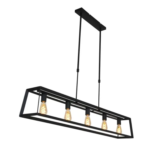 Czarna nowoczesna lampa wisząca trapez Mexlite 2675ZW Buckley 5xE27 140cm Cena promocyjna