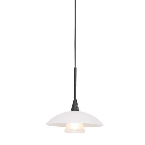 Nie przegap Czarna nowoczesna lampa wisząca biały klosz Steinhauer 2655ZW Tallerken G9 18cm