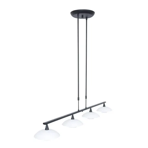 Bestseller Czarna industrialna lampa wisząca białe klosze Steinhauer 2658ZW Tallerken 4xG9 120cm