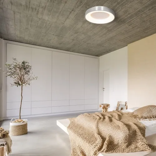 Srebrna okrągła lampa sufitowa plafon Steinhauer 2562ZI Ringlede LED 30W 2700K 38cm Ostatnie sztuki
