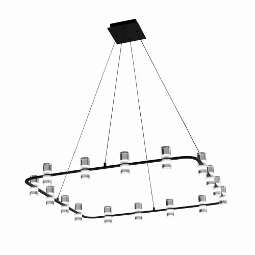 Czarna lampa wisząca kwadratowa zaoblona rama z kloszami Vivida International 0085.31.NE Kingfort LED 16x4W 3000K 92cm Oferta limitowana