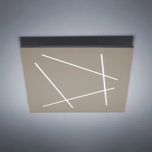 Beżowo piaskowy nowoczesny kwadratowy plafon lampa sufitowa Vivida International 0002.22.SA W Flat LED 51W 3000K 60cm Dostępne od ręki