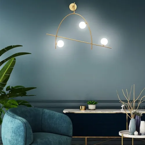 Złoty dekoracyjny kinkiet z białymi kulami Vivida International 0058.10 Freedom LED 3x6W 3000K Wyprzedaż
