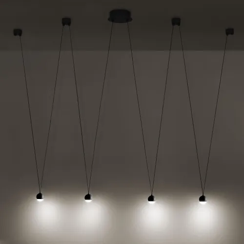 Dostępne od ręki Czarna lampa wisząca podwieszane klosze małe kule Vivida International 0054.31.NE Shallow LED 16W 3000K