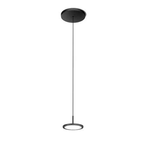 Zamów teraz Czarna lampa wisząca z płaskim okrągłym kloszem Vivida International 0073.30.NE WN Mystery LED 9W 3000-4000K 13cm