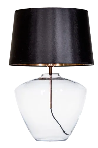 Ostatnie sztuki Lampa nocna stołowa szklana podstawa i czarno miedziany abażur 4Concepts L052331250 Ravenna E27 61cm x 40cm