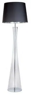Oferta limitowana Lampa podłogowa z transparentną szklaną podstawą i czarno srebrnym abażurem 4Concepts L235310263 Siena E27 165cm x 50cm