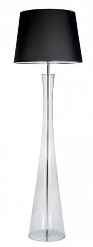 Kup online Lampa podłogowa z transparentną szklaną podstawą i czarno białym abażurem 4Concepts L235310258 Siena E27 165cm x 50cm
