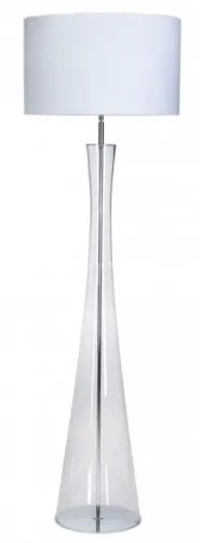 Lampa podłogowa z szklaną transparentną podstawą i białym abażurem 4Concepts L235310301 Siena E27 163cm x 50cm Szybka wysyłka
