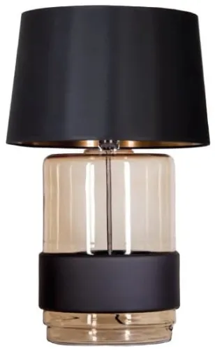 Lampa stołowa z bursztynowo czarną szklaną podstawą i czarno miedzianym abażurem 4Concepts L250110250 Umbriel E27 65cm x 40cm Tylko dziś