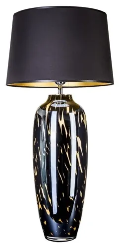 Lampa stołowa malowana czarna podstawa w centki i czarno złoty abażur 4Concepts L208062257 Monaco E27 101cm x 50cm Niska cena