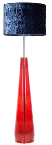 Super okazja Lampa podłogowa czerwona szklana podstawa i szafirowy welurowy abażur 4Concepts L233311318 Berlin E27 156cm x 50cm