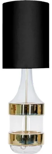 Hit cenowy Lampa stołowa szklana podstawa z złotymi dodatkami i czarno złoty abażur 4Concepts L223181307 Biaritz E27 102cm x 35cm