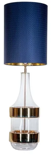 Dostępne od ręki Lampa stołowa szklana podstawa z złotymi dodatkami i granatowo złoty abażur 4Concepts L223181335 Biaritz E27 102cm x 35cm