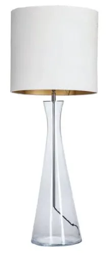 Łatwy zwrot Lampa stołowa transparentna szklana podstawa i biało złoty abażur 4Concepts L236310405 Chianti E27 100cm x 36cm