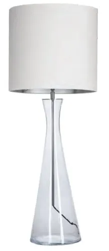 Dostępne od ręki Lampa stołowa transparentna szklana podstawa i niebiesko srebrny abażur 4Concepts L236310406 Chianti E27 100cm x 36cm