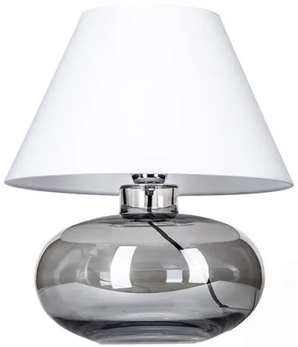 Lampa stołowa dymna szklana podstawa i biały abażur 4Concepts L007252111 Bergen E27 37cm x 30cm Zamów dziś