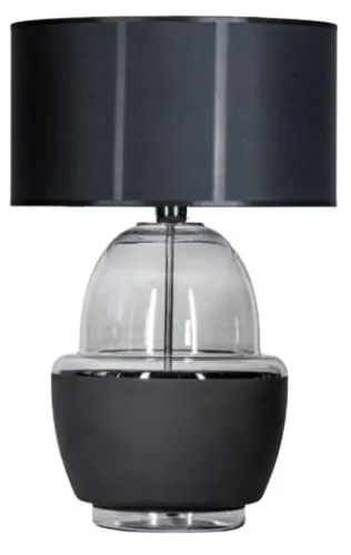 Lampa nocna szklana podstawa czarny pas i czarny abażur 4Concepts L248112426 Ariel E27 63cm x 40cm Darmowy zwrot