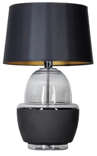 Lampa stołowa szklana podstawa dymno czarna i czarno złoty abażur 4Concepts L248112227 Ariel E27 63cm x 40cm Hit cenowy