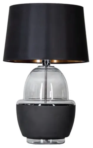 Hit sprzedaży Lampa stołowa szklana podstawa z czarnym pasem i czarno miedzianym abażurem 4Concepts L248112250 Ariel E27 63cm x 40cm